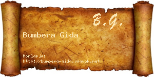 Bumbera Gida névjegykártya